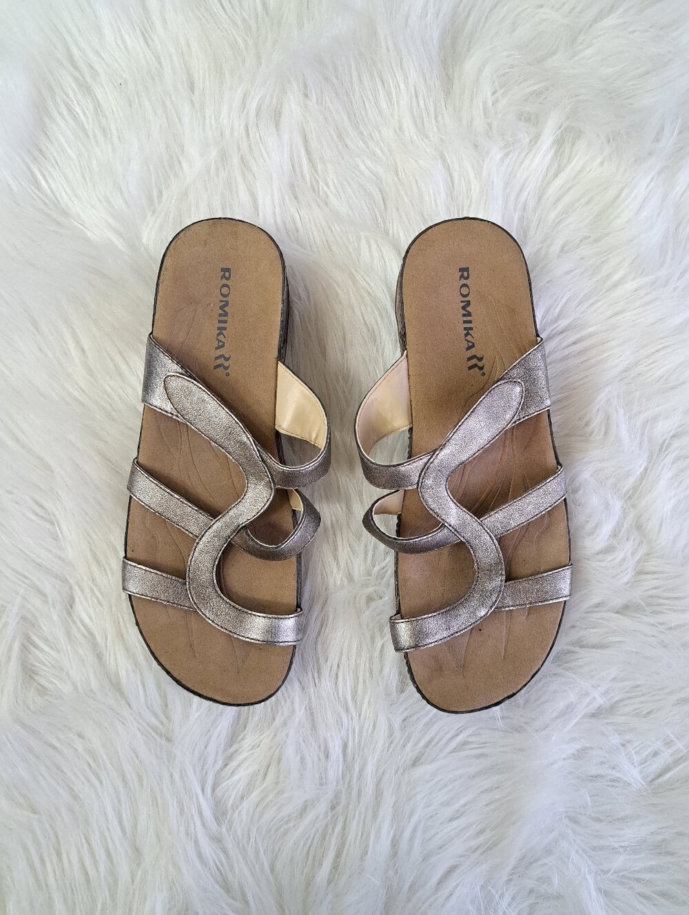 Romika gilded leather sandals from Germany